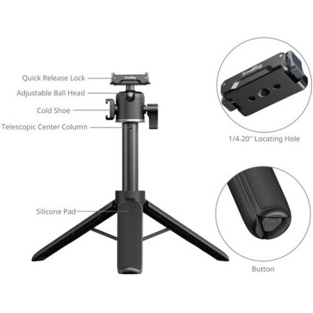 SmallRig 3262B - mini statyw 2w1, uchwyt teleskopowy/selfie stick